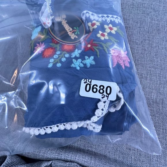 Shoreline Wear Embroidered Dress Floral Blue Small Brand New - Picture 15 of 15